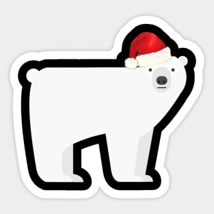 Christmas Polar Bear Santa Hat Sticker